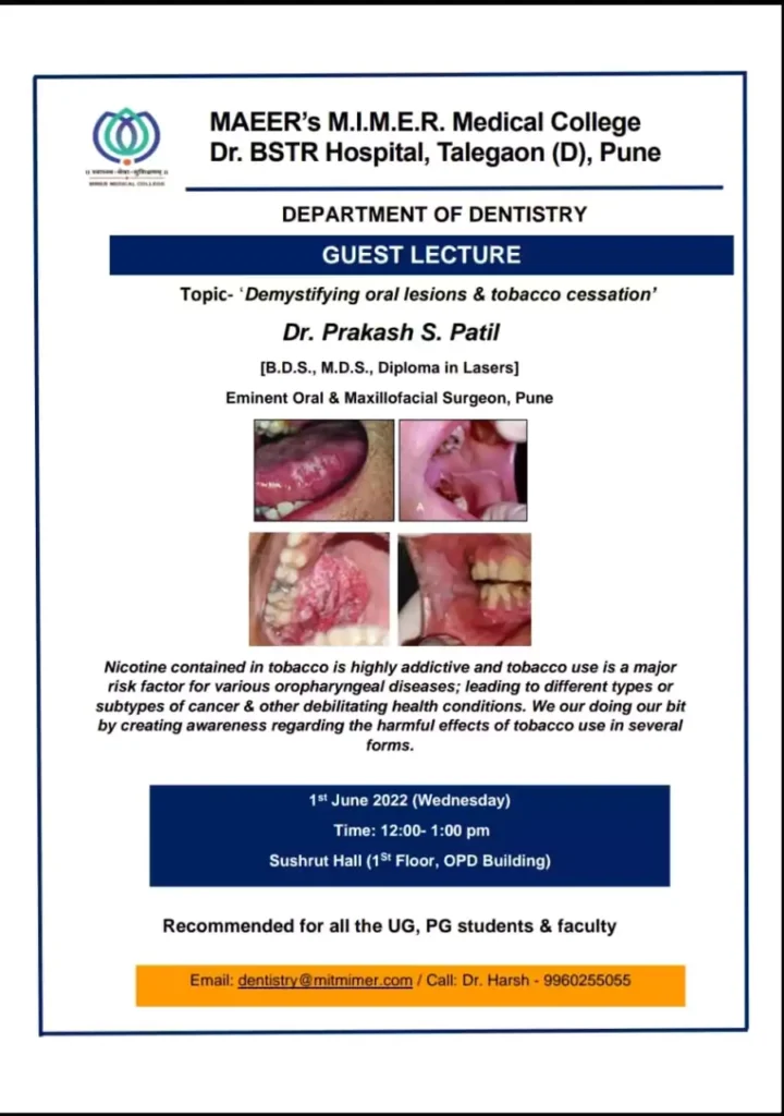Face N International Dental Clinic in Nigdi Guest lecturer in MIMER Medical Collage1